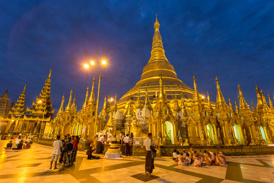 “Shwedagon Pagoda at Dawn” by Neil Cordell